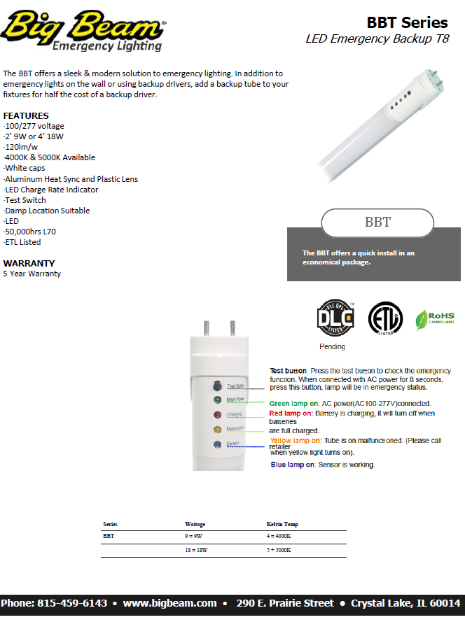 T8 Emergency Battery Backup