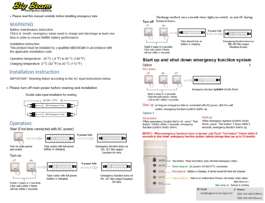 T8 Emergency Battery Backup